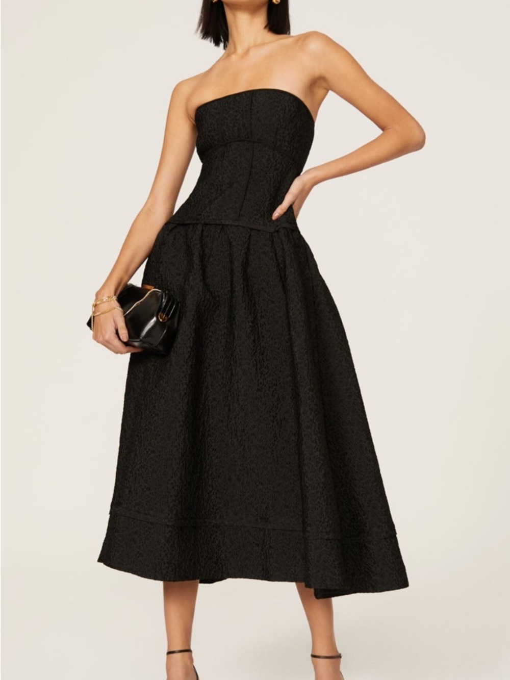 SIMKHAI Black London Strapless Dress